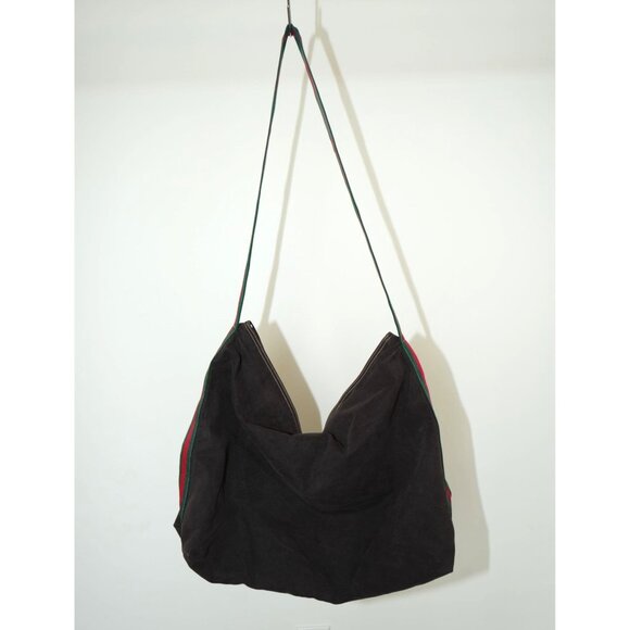 Vintage Gucci Black Canvas Crossbody Bag Gucci Web Strap Made in Italy - Picture 3 of 7